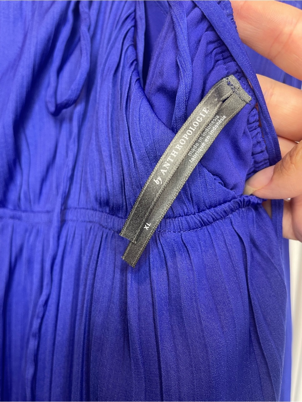 Anthropologie Halter Side-Slit Maxi Dress Cobalt Blue XL - Picture 8 of 10